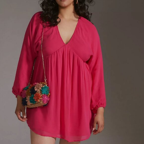 Nwt Letmebe Anthropologie Forever That Girl Sheer Flowy Mini Dress blouse S - Picture 5 of 15